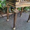 A Pair of French Style Ornately Carved Giltwood Pedestals / Side Tables with Cream Marble Tops - Image 8