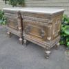 A Pair of French Style Ornately Carved Giltwood Pedestals / Side Tables with Cream Marble Tops - Image 3