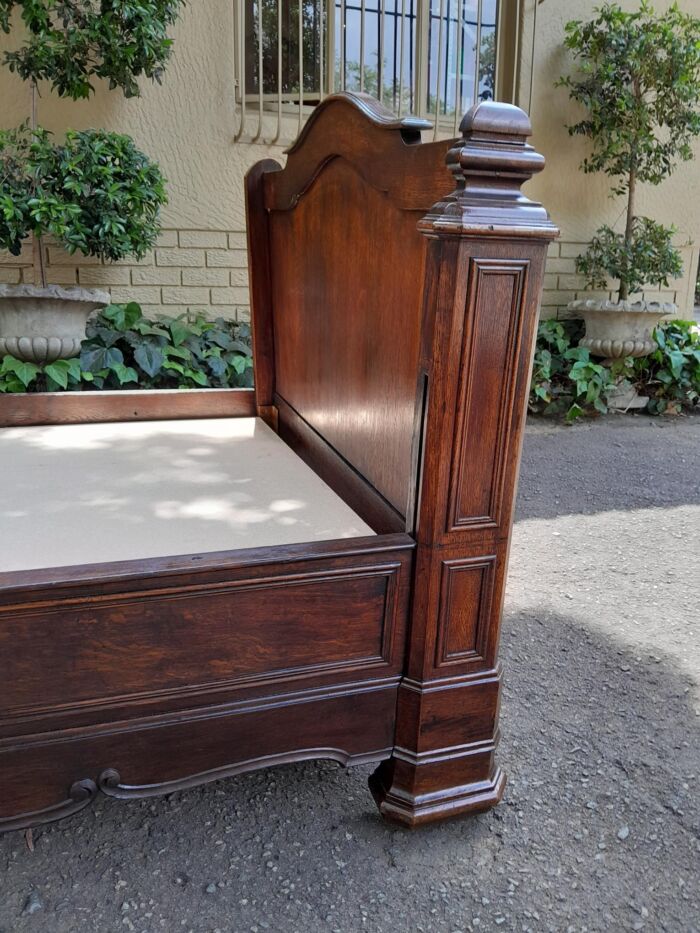 An Antique / 20th Century French Empire Style Louis Xlv Maple Wood  Lit Bateau / Bed / Daybed - Image 7