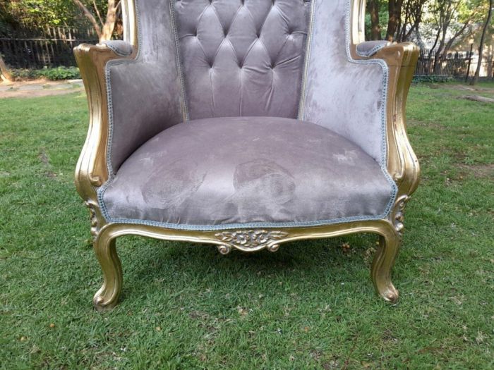 A Pair of French Style Carved and Gilded Wooden Dome / Canopy Chairs (Dome Modelled on The Famous Louis XV Chair) - Image 6