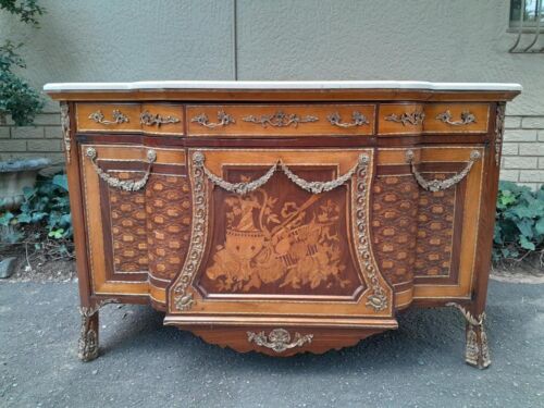 A French Louis XVI Style Server with Marble Top & Brass Ormolu Mounts
