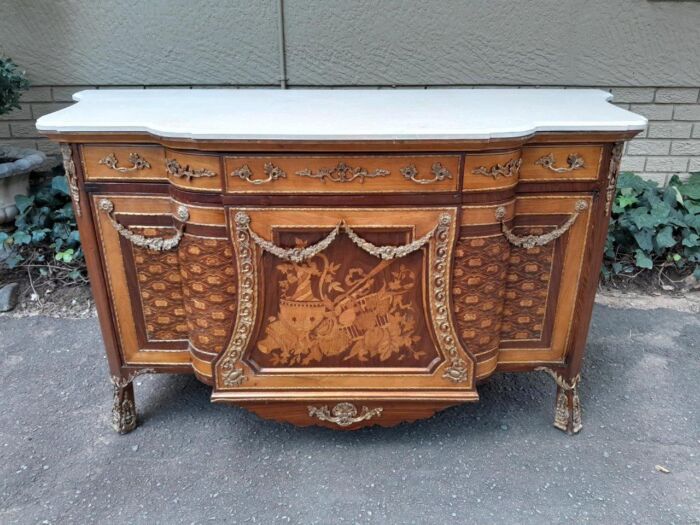 A French Louis XVI Style Server with Marble Top & Brass Ormolu Mounts - Image 2