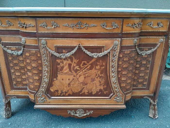 A French Louis XVI Style Server with Marble Top & Brass Ormolu Mounts - Image 6