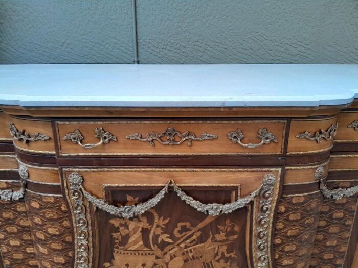 A French Louis XVI Style Server with Marble Top & Brass Ormolu Mounts - Image 8