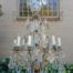 A 20th Century French Style Brass and Crystal Chandelier