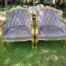 A 20th Century French Style Pair Of Carved Gilt Wood Armchairs