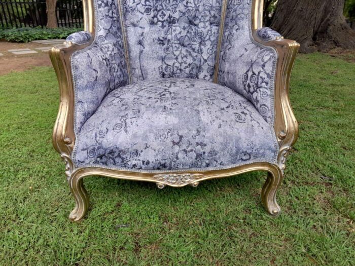 A Pair Of French Style Carved And Gilded Wood & Rattan Dome / Canopy Chairs (Dome Modelled On The Famous Louis XV Chair) - Image 18