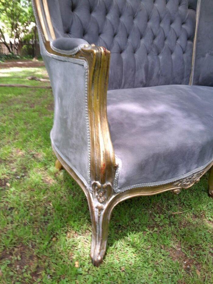 French Style Carved And Gilded Rattan & Wood Dome / Canopy Settee (Dome Modelled On The Famous Louis XV Chair) - Image 17