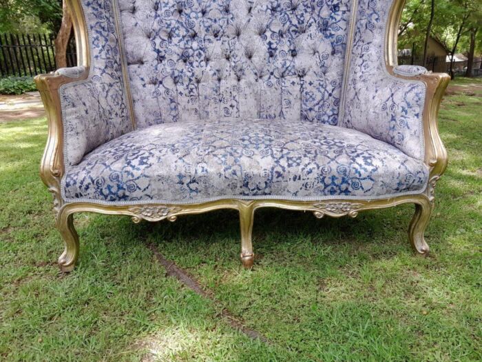French Style Carved And Gilded Rattan & Wood Dome / Canopy Settee (Dome Modelled On The Famous Louis XV Chair) - Image 25