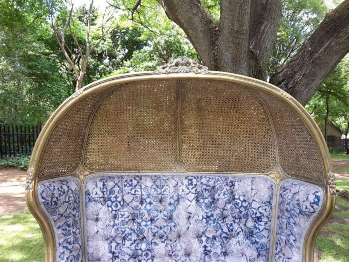 French Style Carved And Gilded Rattan & Wood Dome / Canopy Settee (Dome Modelled On The Famous Louis XV Chair) - Image 26