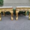 A Pair of 20th Century French Style Ornately Carved Hand Gilded Side Tables with Marble Top - Image 2