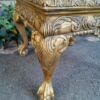 A Pair of 20th Century French Style Ornately Carved Hand Gilded Side Tables with Marble Top - Image 7