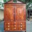 A Late 18th Century / Circa 1780 Dutch Mahogany Neoclassical Mahogany Cabinet /  Armoire With Lock And Key Dimensions 260cmh X 180cmw X 58cm D