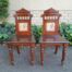 A 19th Century/Circa 1880 Pair Of Victorian Aesthetic Movement Mahogany And Tiled Hall Chairs (Useful In Bathrooms Too)