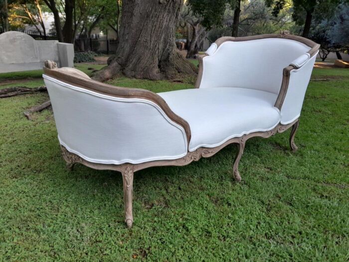 A 20th Century French Bergere Duchess Louis XV  Style Chaise Lounge - Image 3
