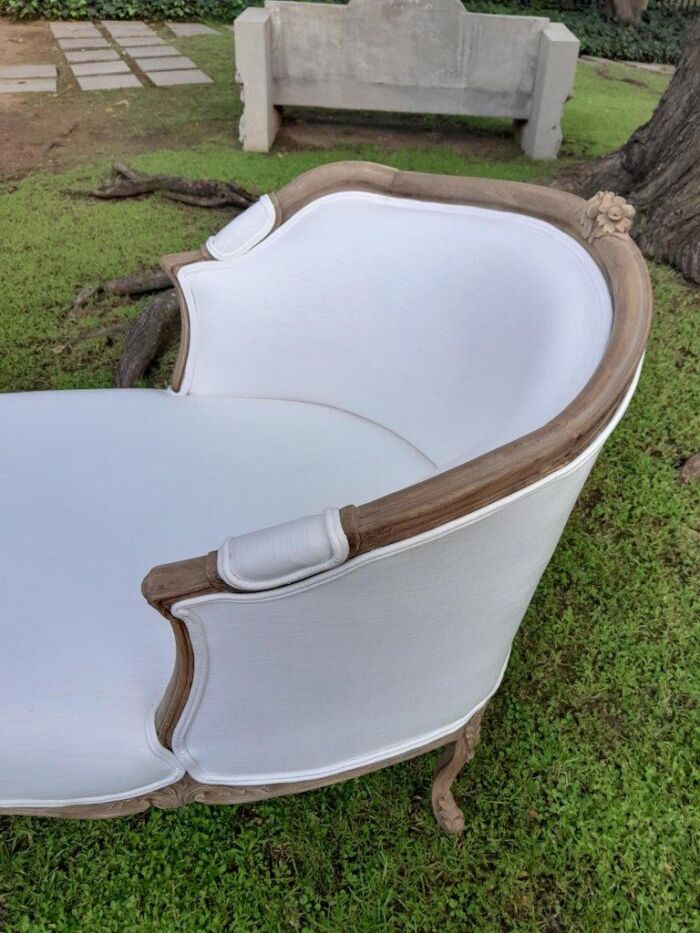 A 20th Century French Bergere Duchess Louis XV  Style Chaise Lounge - Image 5