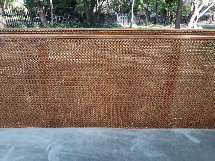A 20th Century French Style Carved And Hand Gilded Rattan Day Bed / Settee - Image 6