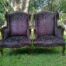 A Pair Of French Style Carved Wooden Wingback Armchairs