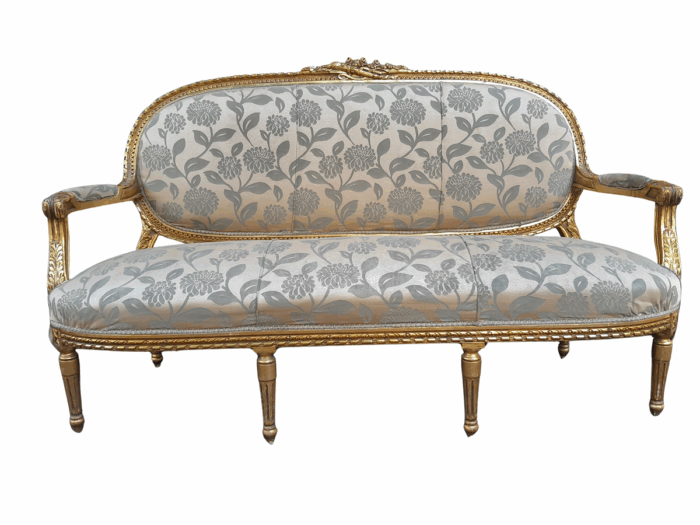 A French Louis XVI Style Carved Wooden Settee