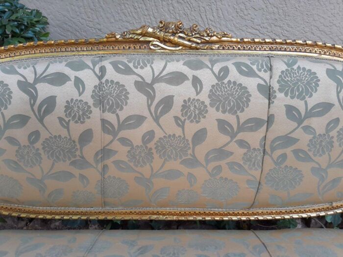 A French Louis XVI Style Carved Wooden Settee - Image 6