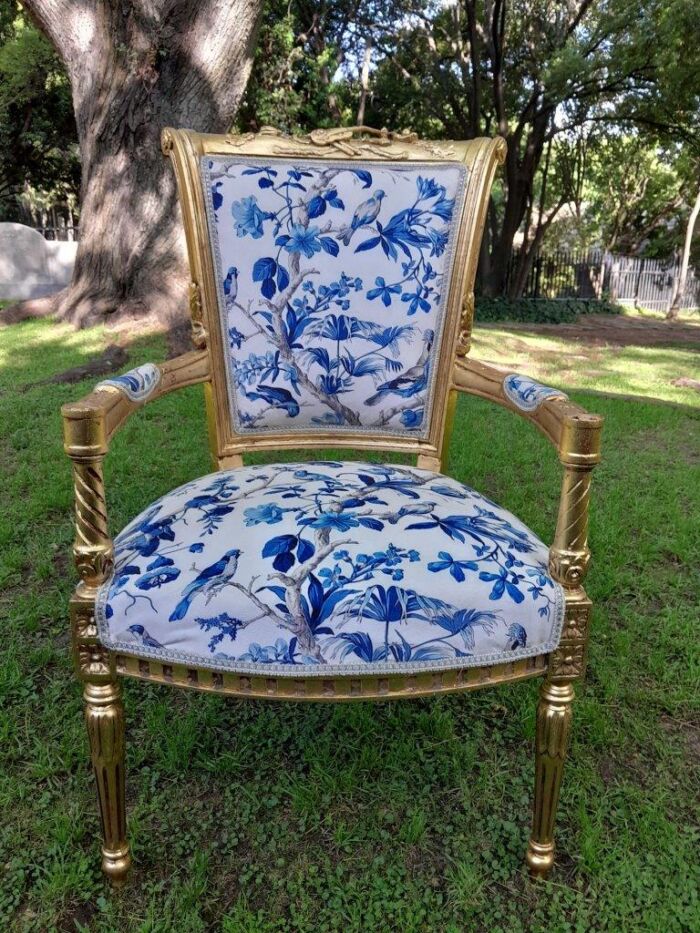 A Pair Of French Style Ornately Carved Wooden Armchairs - Image 5