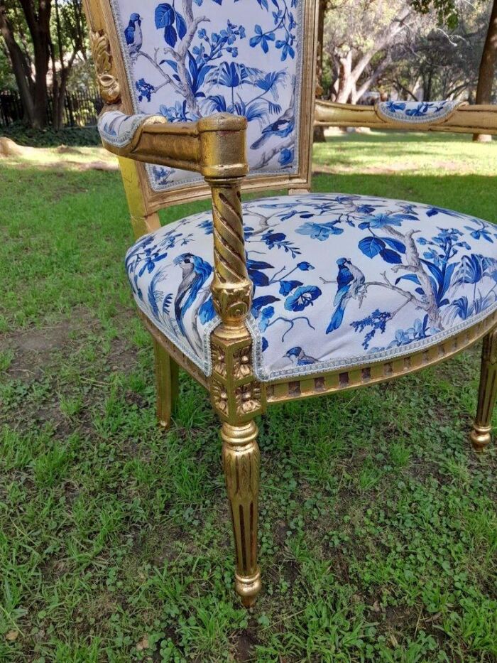 A Pair Of French Style Ornately Carved Wooden Armchairs - Image 6