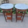 A 19th Century  Circa 1870 French (Bought In France) Antique Pair Of Empire Solid Mahogany Pedestals With Ormolu Mounts And Grey Marble Tops - Image 4