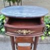 A 19th Century  Circa 1870 French (Bought In France) Antique Pair Of Empire Solid Mahogany Pedestals With Ormolu Mounts And Grey Marble Tops - Image 7
