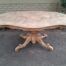 A 29th Century Victorian Style Carved Rosewood Carved Centre / Dining / Breakfast Bleached / Natural Finish Table
