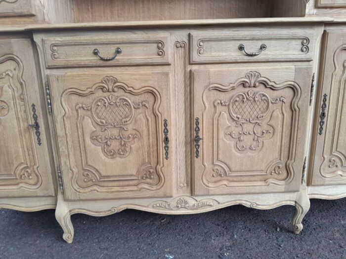 A 20th Century French Style Carved Wooden Sideboard / Server / Drinks Cabinet In A Contemporary Natural Wood / Bleached Finish - Image 6