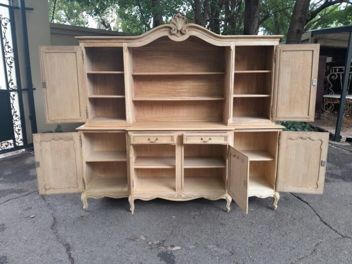 A 20th Century French Style Carved Wooden Sideboard / Server / Drinks Cabinet In A Contemporary Natural Wood / Bleached Finish - Image 8