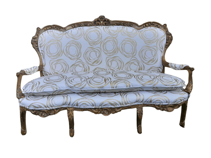 A 20TH Century French Hand Carved and Hand Gilded Settee