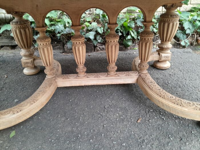 A 20th Century Heavily Carved Mahogany Dining  / Entrance Table In A Bleached Contemporary Finish - Image 10