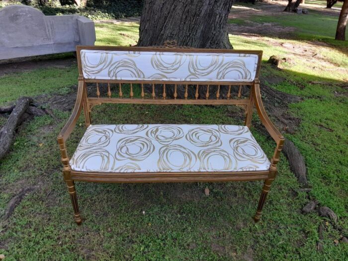 A 20th Century French Giltwood Empire Style Settee - Image 2