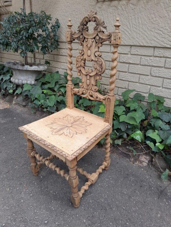 An Antique 19th Century Heavily Carved and in a Contemporary Bleached Finish - Image 3