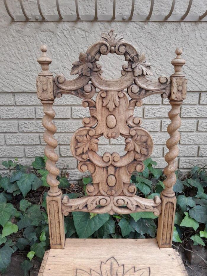 An Antique 19th Century Heavily Carved and in a Contemporary Bleached Finish - Image 6