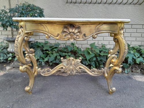 A Gilded Console Table withMarble Top