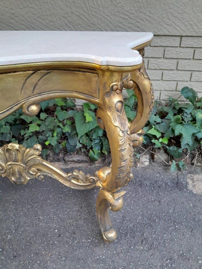 A Gilded Console Table with Marble Top - Image 6