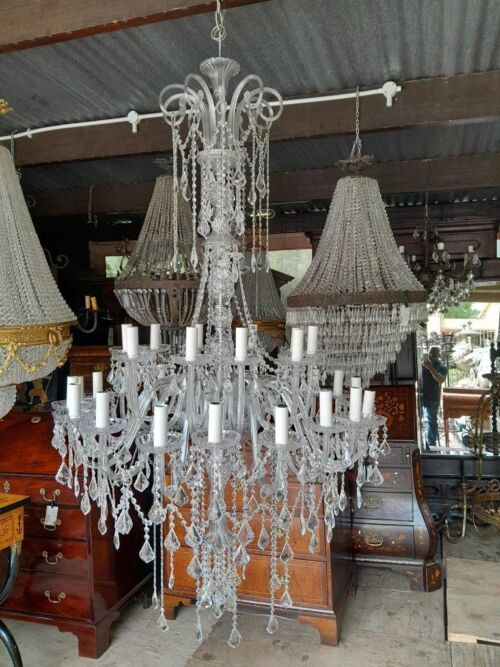 A 20TH Century Massive Crystal & Glass Chandelier