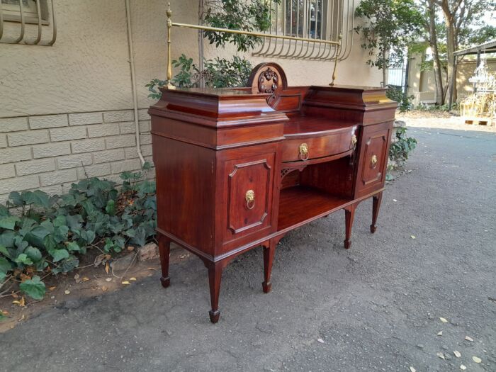 A 19th Century Mahogany Sideboard with Brass Gallery Rail and Brass Handles - Image 5