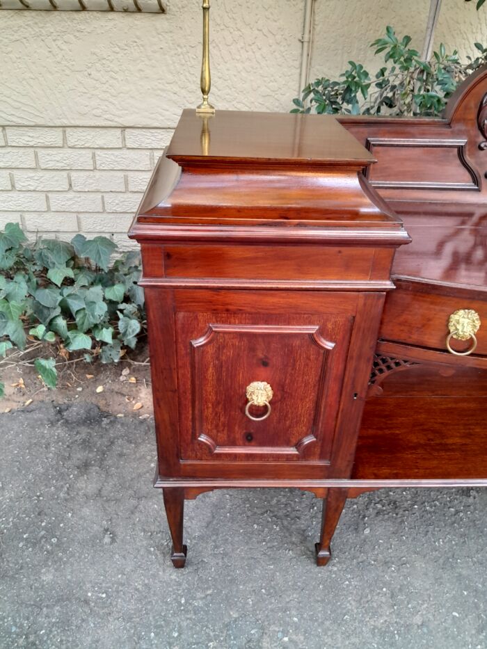 A 19th Century Mahogany Sideboard with Brass Gallery Rail and Brass Handles - Image 8