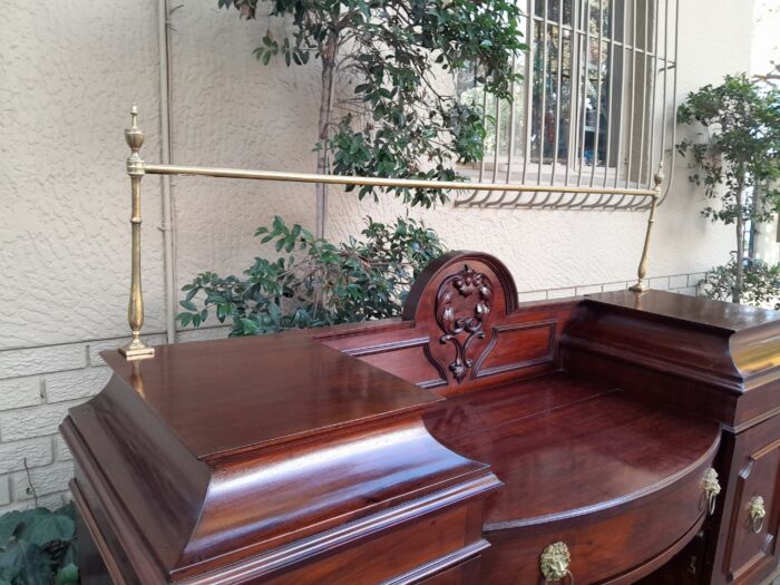 A 19th Century Mahogany Sideboard with Brass Gallery Rail and Brass Handles - Image 9