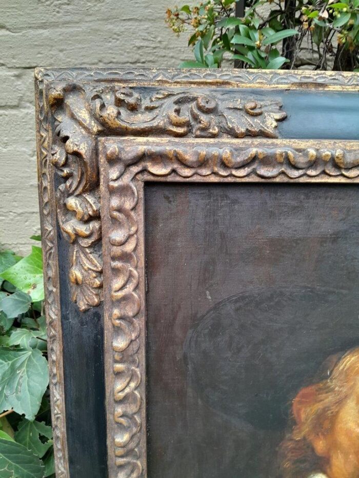 A 19TH Century / Early 20th Century Circa 1874/1935 Portrait Of A Man After Rembrandt Oil On Canvas Mounted on Board Carl Faust with Signature - Image 5