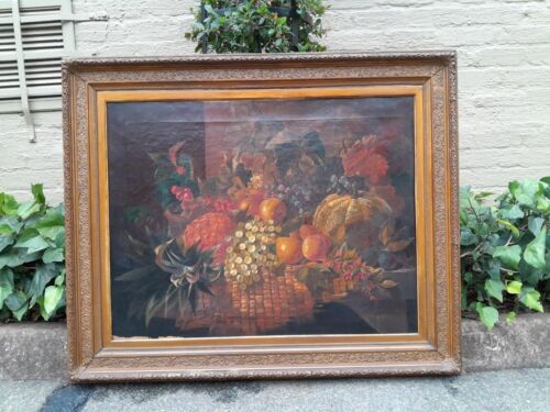 An Antique R19th Century England Circa 1802/1864  Fruit Oil Painting Signed