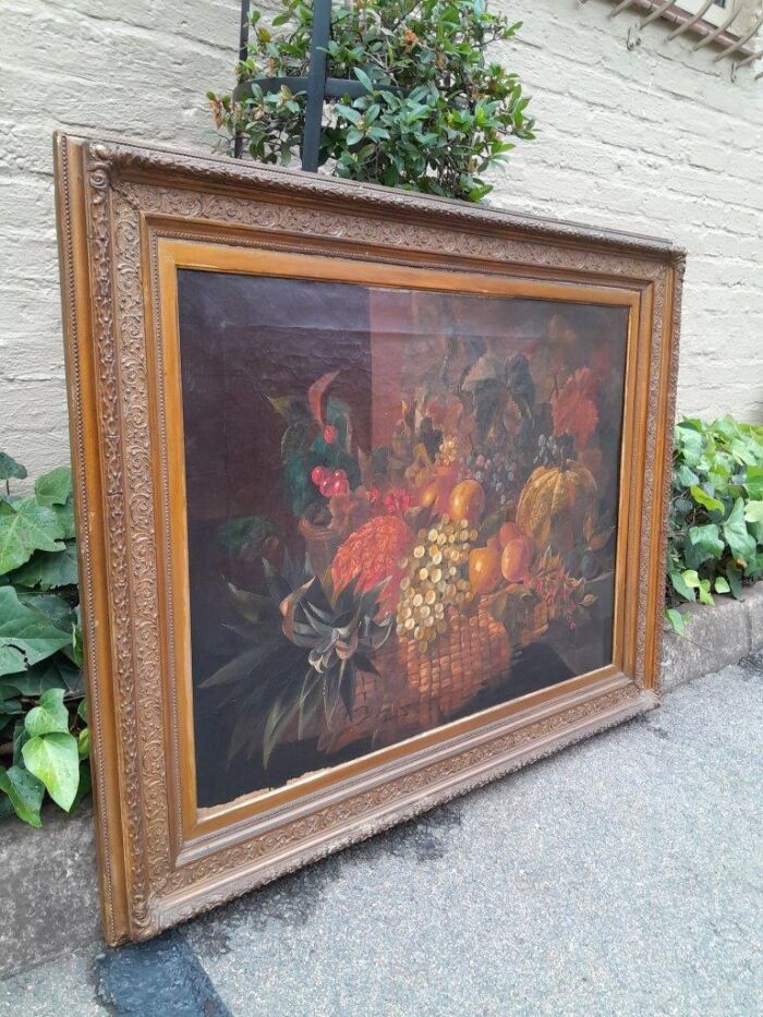 An Antique R19th Century England Circa 1802/1864  Fruit Oil Painting Signed - Image 2