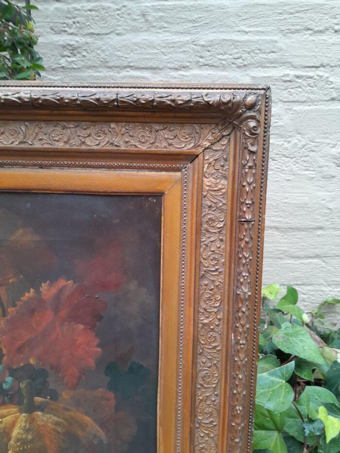 An Antique R19th Century England Circa 1802/1864  Fruit Oil Painting Signed - Image 5