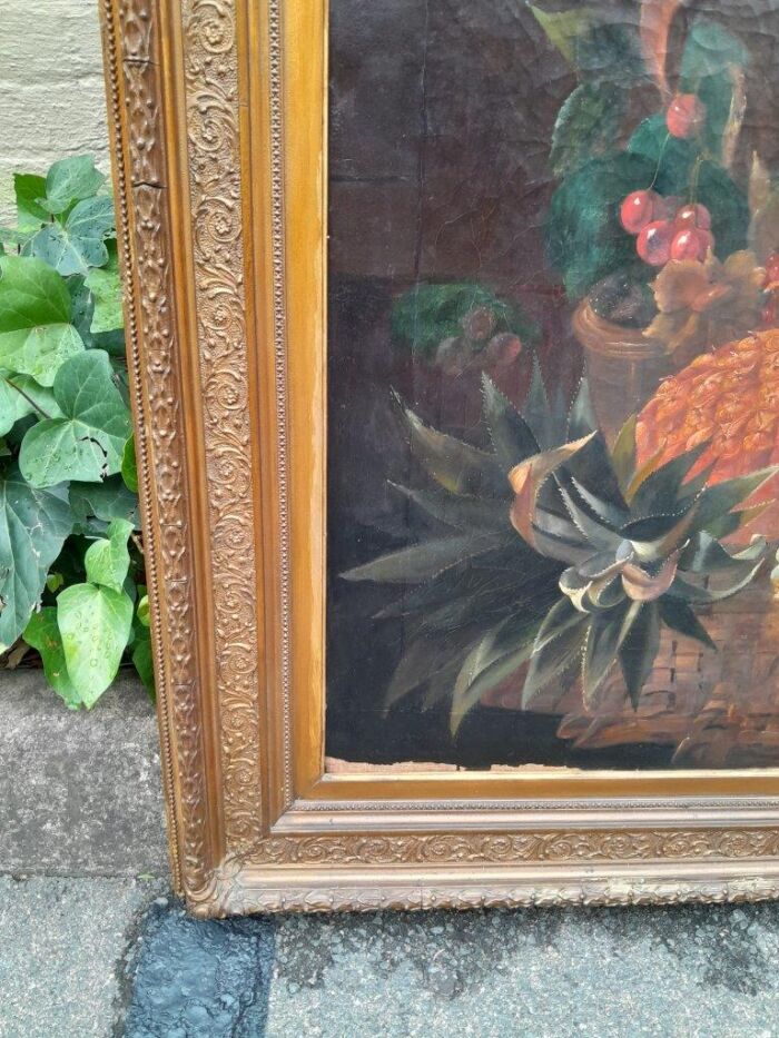 An Antique R19th Century England Circa 1802/1864  Fruit Oil Painting Signed - Image 6