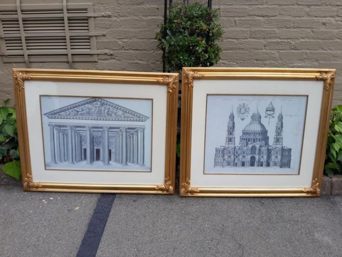 A Set Of Two Architectural Works: Forma Templi Da Petri In Vaticano And Study Of Grecian Temple" - Image 2