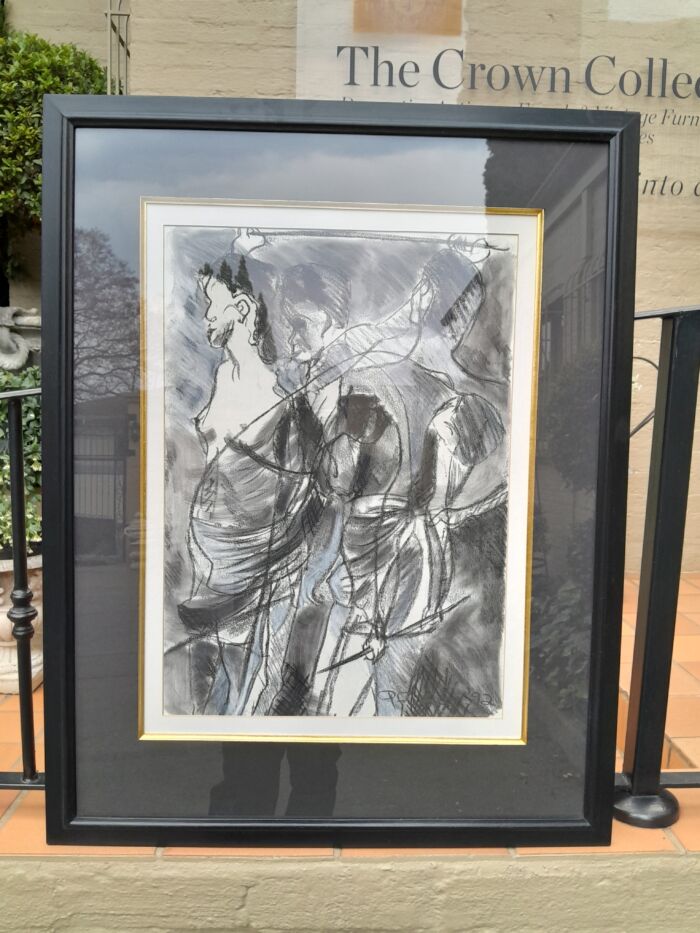 A 20th Century Charcoal And Pastel Signed And Dated 1992 ND
