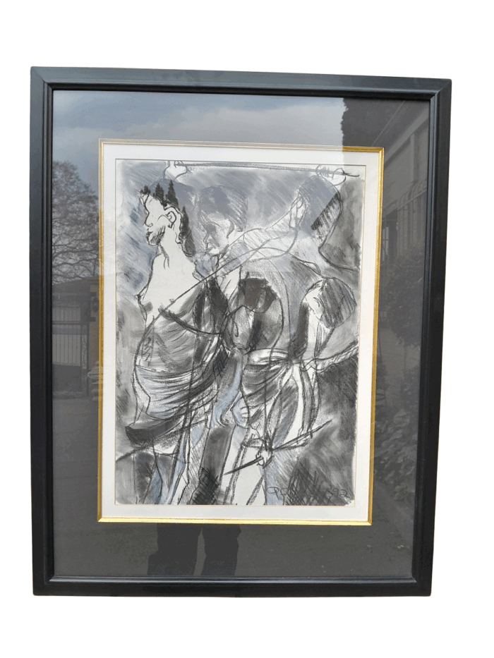 A 20th Century Charcoal And Pastel Signed And Dated 1992 ND